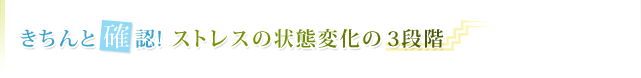 きちんと確認!ストレスの状態変化の3段階