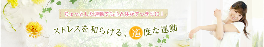 ちょっとした運動でも心と体がすっきりに！ストレスを和らげる、適度な運動